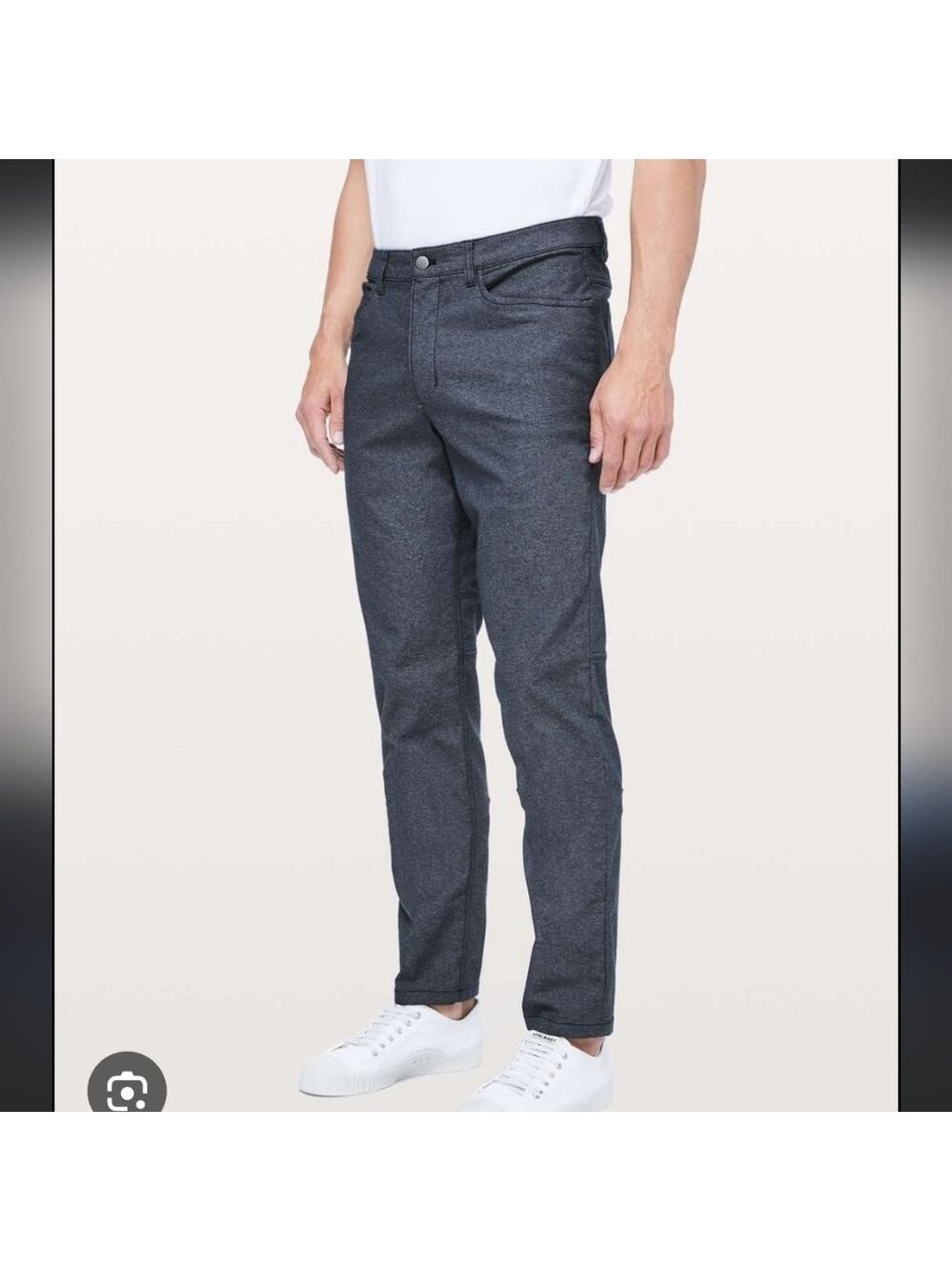 Lululemon Athletica ABC Classic Pants Heathered Navy Tech Canvas 34x33 Like New